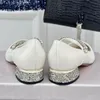 Cristal d'été décorer les talons bas femme chaussures simples paillettes carrées talon pointu pointues chaussures de mariage sexy maride