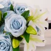 3pcs декоративные цветы венки искусственные цветы белая лилия красная роза Большая букет шелковый пластиковый фальшивый цветок для домашнего свадебного декора
