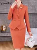 Abito da due pezzi Yitimuceng Blazer Skirt Women Sust Classic Elegant Office Stui