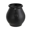 Vases en céramique noire en céramique vase avec décorations de salle de finition côtelée pour les hommes étagères beige décor une plante hydroponique chinoise