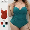 Costumi da bagno femminile taglie forti costume da bagno monopezzo per donne 2024 solido grande 4xl femminile monokini push-up costumi da bagno alla spiaggia senza schienale