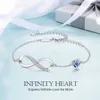 CDE Infinity Heart Symbol Pendante Chain Bracelet Womens 925 Silver en acier inoxydable en acier inoxydable A réglable Gift Mothers Gift Anniversary Bijoux d'anniversaire Gift For Wome