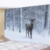 Tapisseries de Noël forêt de la forêt neige décor de la maison tapisserie psychédélique bohémie mur suspendue