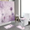 Shower Curtains Color Flower Curtain Spring Floral Watercolor Dandelion Bathroom Furniture Sets Non-slip Carpet Toilet Lid Bath Mats Rugs