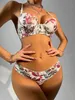 Bras Sets Best Selling Womens Underwear Set Bra and Panty 2PCS Cute Print Flowers Shapewear Thin Section Lingerie Comfortable A2134 Y240513