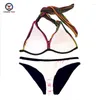 Dames badkleding ching yun bikini vrouwelijk speciale chiffon kleur streep tweedelig metaal groot formaat hard cup badpak baden