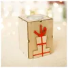 Box Tree Creative Gift Christmas Wood Letter Elk Candle Holder Candlestick Table Lamp för Tea Light Decoration 7x9cm Stick