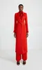 Garnitury męskie eleganckie czerwone kobiety ślubne szczupły fit na zamówienie formalne długie zestawy blezerów 2 sztuki (spodnie kurtki)
