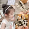 Accessoires de cheveux blancs de fleur perle blanc pour enfants filles mignon princesse non glipage cerceau de cheveux coréens doux enfants
