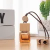 Empty Car Air Fragrance Bottle Square Shape Car Scents Hanging Freshener 8ml Car Diffuser Bottle Wood Cover