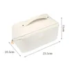 Storage Bags Cosmetic Pouch Smooth Zipper Portable Handle Makeup Bag High Capacity Three Compartments Waterproof Travel