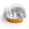 Wegwerpbekers rietjes 100 stks net rode liefde bakvorm mousse cake pudding cup dessert doos hart vorm bakresistente aluminium folie met