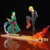 Actie speelgoedcijfers 13-16 cm één stuk anime figuur Sanji Roronoa Zoro Battle PVC Actiefiguur één stuk standbeeld Collectible Model Doll Kids Gift Toy Y240514