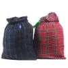 Рождественские мешки Candy Kids New для сумки Canvas Santa Plaid Style X-Mas Gift Sack I0424 0425
