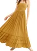 Sukienki zwykłe plaża seksowna boho maxi sukienka Summer Kobiety Backless Vergoodr Smock Holiday Ruffle Lace Up Botton Long Hipis