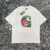 FTFM Designer Mode Kurzärmeled T-Shirts Werkzeug Carhartte Herren Amerikaner Hip-Hop Strand Kokosnussbaumdrucken Paar Lose Baumwolle Trendy