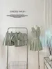 Arbetsklänningar kvinnor blå denim kjol uppsättningar vintage a-line mini och off axelrockar y2k koreansk elegant matchning 2000-talskläder