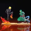 Actie speelgoedcijfers 13-16 cm één stuk anime figuur Sanji Roronoa Zoro Battle PVC Actiefiguur één stuk standbeeld Collectible Model Doll Kids Gift Toy Y240514