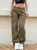 Jeans femininos Weiyao Baggy Women 2024 Multi Pockets Low Rise Pants Vintage 90S Streetwear Y2K Long Summer Troushers Troushers Corean Joggers