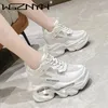 Casual Shoes luksusowy damski platforma Chunky Sneakers Woman 2024 Fashion Women Sport Sport Róż White Sport Treaker Tennis Elegancki