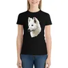 Women's Polos White Swiss Shepherd Stunning Dog T-shirt Cute Clothes Aesthetic Clothing Summer For Women