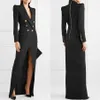 Robe de soirée noire printemps or Double Pinted Femmes Long Jacket Suits pour femmes Prom Invité Forme Forme Robes Fabriquées Blazer 260R