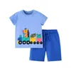 Clothing Sets Jumping Meters 2-7T Summer Clothing Set and Animal Boys and Girls Cotton Fashion Childrens Clothing Set Hot Selling Set d240514