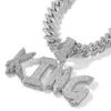 Tilt Burr Letters A-Z Custom Name Pendant Necklaces 5A Zircon Real Gold Plated Full Zircon