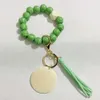 Ball Keychain Bracelet Sports Tassel Beaded Keychains Pendant Creative Football Basketball Baseball Wooden Bead Bracelets s s