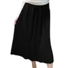 Saias de cintura alta elástica plissada para mulheres na moda Slimmation Slimming comprimento da saia média de roupas femininas