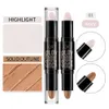 Qic qini kleur dubbele kop reparatie stick silhouet fleurt het gezicht op, benadrukt driedimensionale gezichtsreparatie, concealer pen make-up