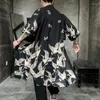 Roupas étnicas yukata haori homens japoneses longos quimono cardigan samurai costume jaqueta masculina