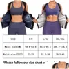 Kvinnors Shapers Womens Bastu Corset Gym Women Shapewear Slimming Thermo Trainer Tank Fitness Vest Shaper Workout Shirt Top Sweat Zip Dhypn