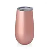 Mugs Quevin10pcs 6oz Egg Cups Wine Glasses Tumblers Stemless Rose Stainless Steel Double Walled Vacuum Insulated With Clear Lid