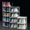 Caja de plástico desmontable zapato grande plegable plegable organizador de zapatos de almacenamiento gabinete a prueba de polvo espesado a prueba de humedad transparente FY5403 S