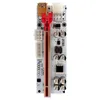 Controladores de cartões de interface do computador Branco ver 010x PCIE RISER CARD COM 6 LUZES DE FLASH LED 8 CAPACITORES 009S 010S PLUS PCI-E 1X a 16 OTGOZ