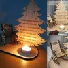 Mum Tutucular Yaratıcı Ahşap Şamdan Merry Noel Tepsisi Tutucu Masa Masaüstü Dekorasyon Bellek Düğün Tatil Dekoru