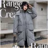 Kvinnors dike rockar Kvinnor Solid Color Big Pocket Hooded Jackets Casual Medium Long Parka Autumn Winter Rhombic Gitter Loose Coat DHPGC