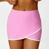 Femme Yoga Set Bralette Tennis jupes Golf Clothes Peach Hips Highgym Shark Taist Tennis Jupe Yoga Robe Back