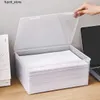 Storage Boxes Bins WORTHBUY Plastic Organizer Box for Office Supplies Clear A4 Paper Storage Box Office Desktop Multipurpose Storage Container S24513