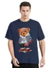 Rua Baseball Teddy Bear Boy T-shirt Men Tees Funny Rodty Streetwears
