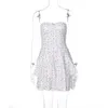 Podstawowe sukienki swobodne Taruxy Frill Floral Sukienka dla kobiet mody bez pleców z jednym ramiączka bezpośrednie bezprzeciętne przyjęcie urodzinowe Swt krótka sukienka Kobieta Y240509