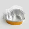 Wegwerpbekers rietjes 100 stks net rode liefde bakvorm mousse cake pudding cup dessert doos hart vorm bakresistente aluminium folie met