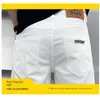 Men's Jeans Thin Section White Shorts High-end Light Luxury Slim Straight Denim Pants Black Fashion Casual Five