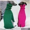 Vêtements pour chiens Pull d'hiver Italien Greyhound Whippet Coutre-coulé torsion Vêtements de manteau chaud tricoté 230810 Drop Livrot Home Gard Dh62y