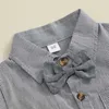 Set di abbigliamento set da 1-4 anni da ragazzo per ragazzo set di set a strisce camicia manica corta con pantaloncini per bambini