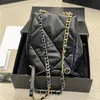 10a designer de moda feminino ombro bolsa preta 24c 19 saco de metal manusear couro macio matelasse