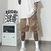 American Mens Sports Shorts Summer Hip Hop High Street Flame Graphic Shorts Fashionable Mens Clothing Loose Oversized Pants 240514