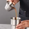 Kaffescoops mätkopp med skala rostfritt stål espresso extraktion v-formad pip kanna kök tillbehör