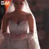 絶妙な人魚の花嫁（ベールなし）クリスタルブライダルガウンビーズヴェスティドスデヴィアの女性のためのウェディングドレス